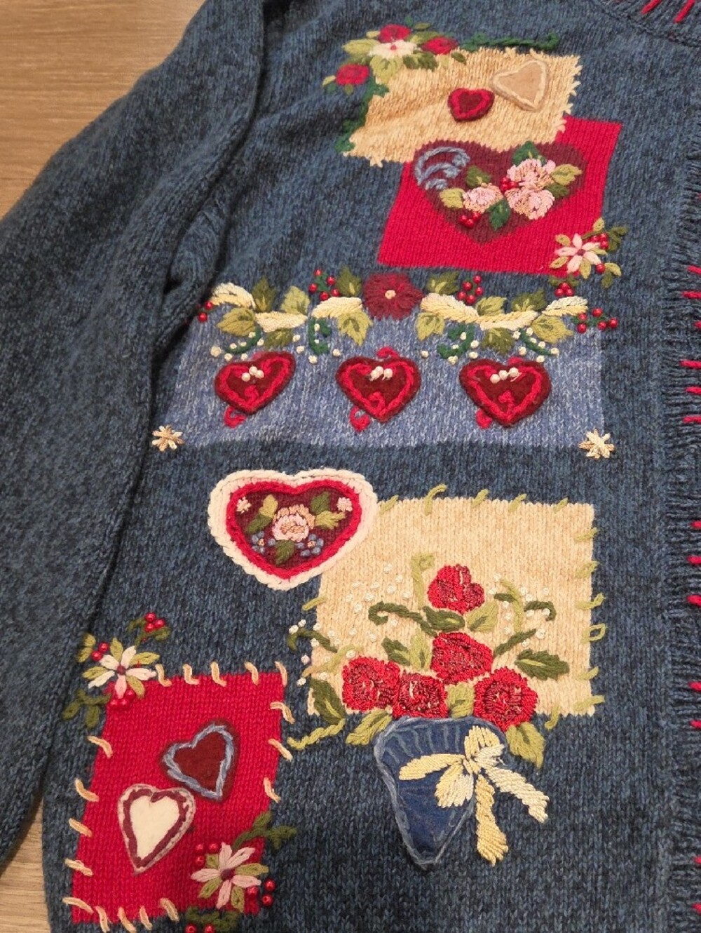 Heirloom Collectable Embroidered Button-Front Cardigan - Picture 5 of 9